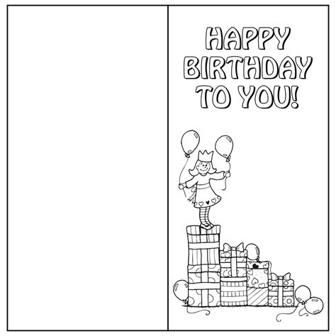 Greeting card with birthday cake. 6 Best Images of Printable Folding Birthday Cards ...