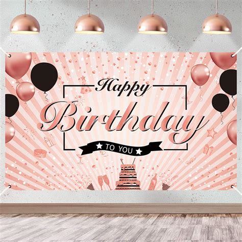 Buy Luxiocio Happy Birthday Decorations Banner For Girls Rose Gold Birthday Backdrop Supplies