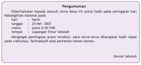 Contoh teks Pengumuman Terlengkap - Berpendidikan.Com