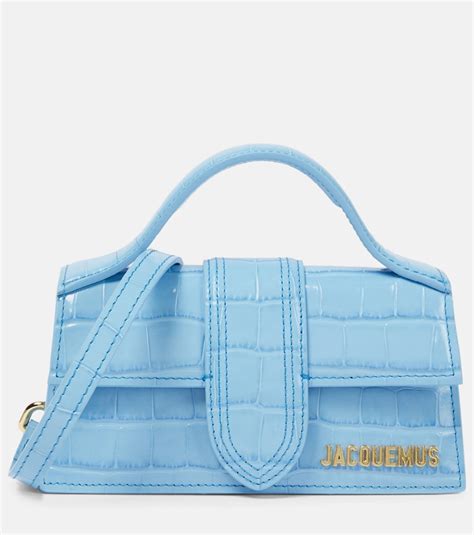 Jacquemus Le Bambino Leather Shoulder Bag In Blue Modesens