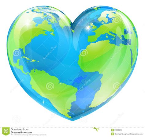 Therefore, caring for the environment is something that should be inherent in us. Heart world globe concept stock vector. Illustration of ...