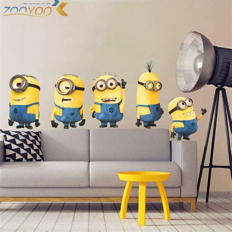 Cute Yellow Man Movie Wall Stickers For Kids Rooms Home