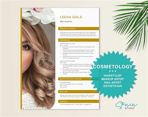 hairstylist resume modern resume template esthetician resume beauty resume cosmetology