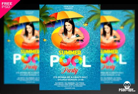pool party flyer psd template psddaddycom