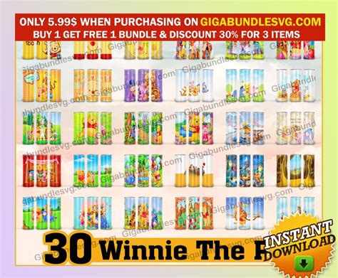 Tumbler Winnie the Pooh Svg Winnie the Pooh Bundle Disney | Etsy