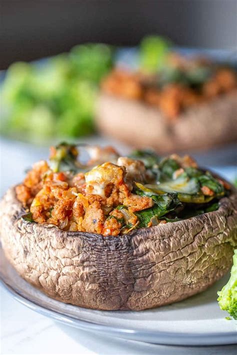 Next, pull off the stems with your fingers or cut them. These savory chorizo-stuffed portobello mushrooms are a ...