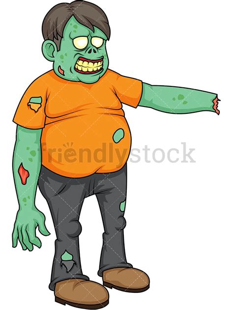 Fat Zombie With Arm Cut Off Cartoon Clipart Vector Friendlystock