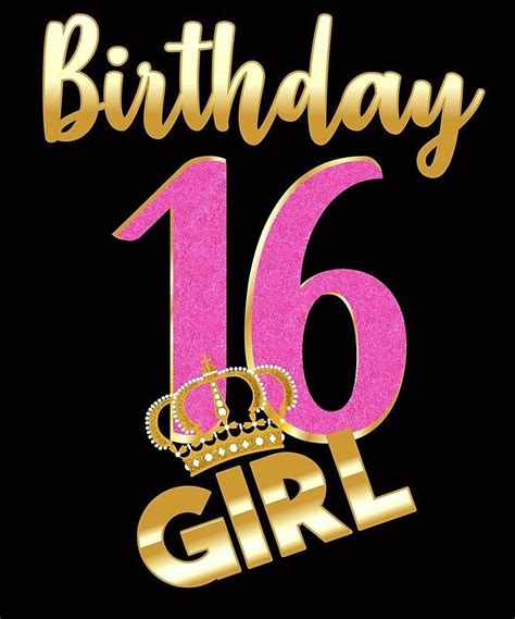 16th Birthday Sweet Sixteen Gold Crown Girl T Shirt Poster By Tetete Sweet16birthdayparty