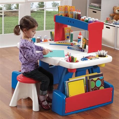 Step2 Deluxe Art Master Desk Kids Art Table With Storage And Chair In