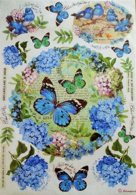 The rice straw is ready when it crumbles when pinched. Blue Rice Paper, Decoupage Paper, Floral Decoupage Paper ...