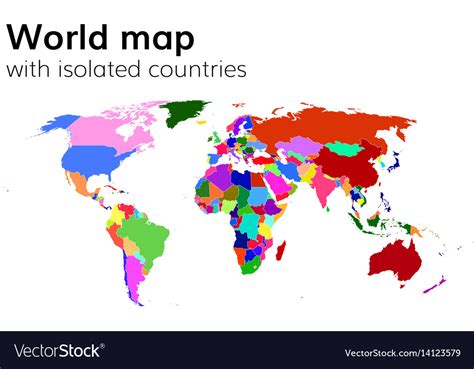 Political World Map With Isolated Countries Vector Image