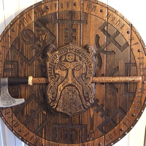 Viking Shield Etsy Viking Shield Viking Decor Vikings