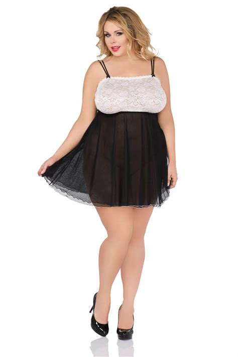 Midnight Plus Size Black Babydoll From Andalea Lingerie Natural Curves