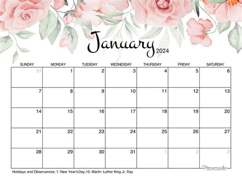 Your Free 2024 Floral Calendar Printable Is Here 50 Off