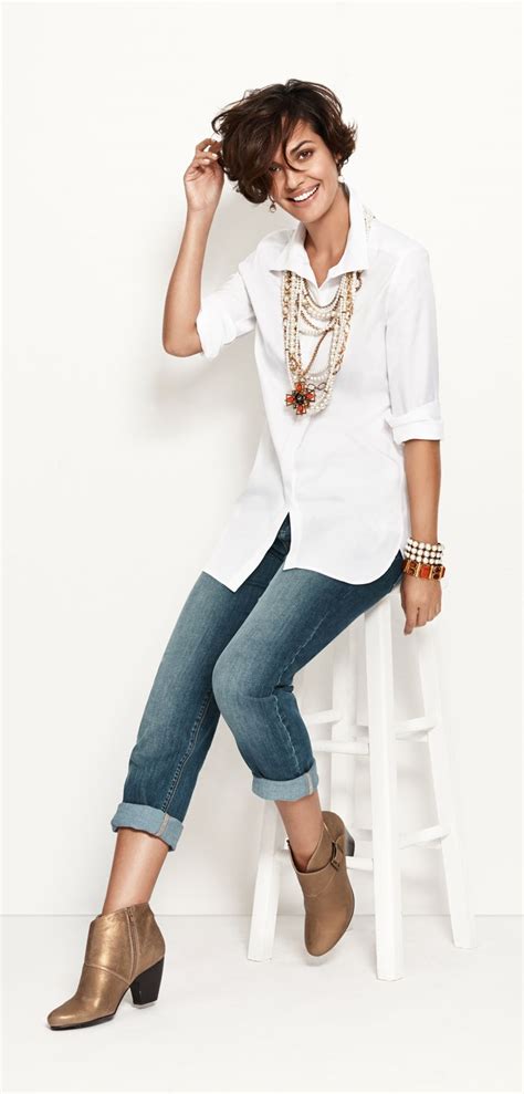 Bold Pearls Now With Casual Cuffed Denim Casual Outfits