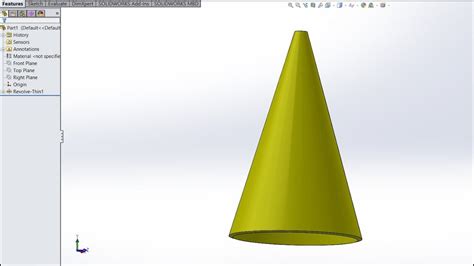 Solidworks Tutorial Learn How To Make A Cone Create Cone In