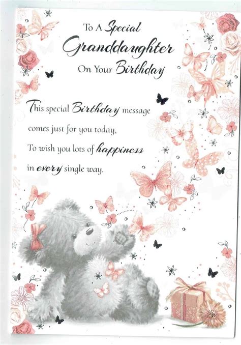 Birthday Card For Granddaughter To A Special Granddaughter Sparkly Cute Wonderful