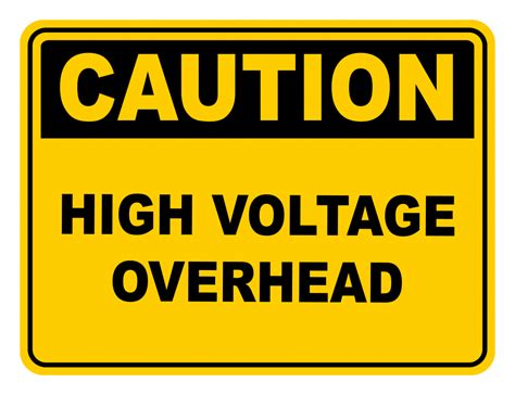 High Voltage Overhead Caution Safety Sign
