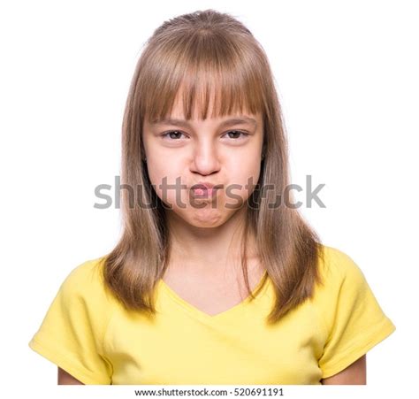 Little Girl Making Funny Face Halflength Stock Photo 520691191