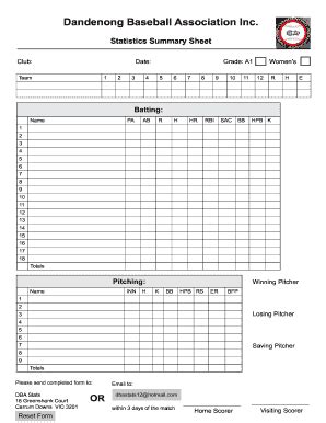 If someone offers a good. simple softball scoring sheet - Fillable & Printable Top ...