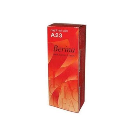 Berina Hair Color Cream A23 Bright Red 60 Ml Hair Dye Super Permanent
