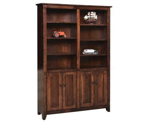 Modern Mission Bookcase With Doors By Ashery Oak Lou Rodmans