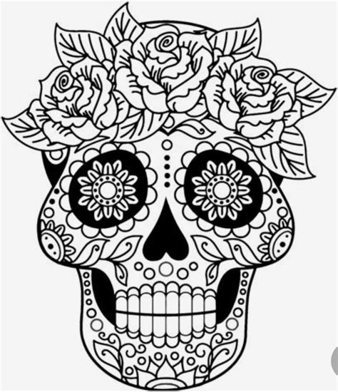 Pin By Fredo On Cup Art Black And White Skull Coloring Pages Candy