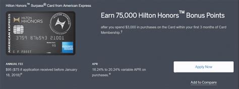 Explore your cards rewards program; American Express Hilton HHonors Surpass Card 75,000 Bonus Points + 6X Points at U.S. Restaurants ...
