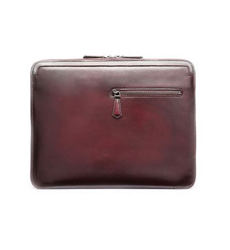 Custom Leather Tablet Sleeve Real Leather Clutch Bag Briefcase For Men