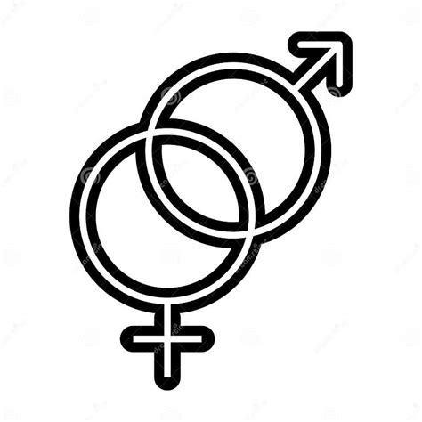 Sex Sign Simple Vector Icon Black And White Illustration Of Gender Symbol Outline Linear Icon