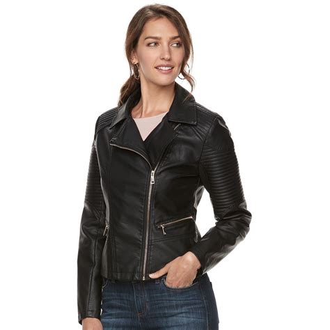 Women S Apt 9® Textured Faux Leather Moto Jacket Cropped Faux Leather Jacket Motorcycle