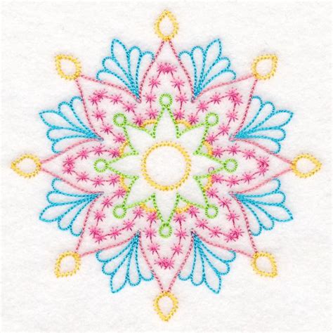 Delicate Floral Medallion Machine Embroidery Machine Embroidery