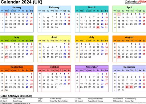 Calendar 2024 Uk With Bank Holidays Printable Free Blank 2024 Calendar