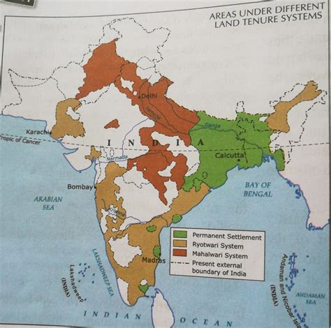 On An Outline Map Of India Shade The Areas Of Permanent Settlements
