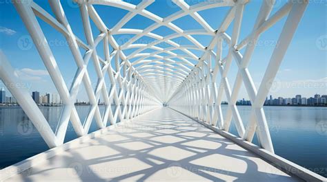 Geometric Simplicity Framed Within The Clean Lines Of Modern Bridge