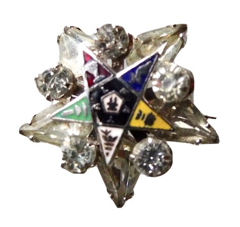 Order Of The Eastern Star Rhinestone Pin Brooch Womens Jewelry Vintage