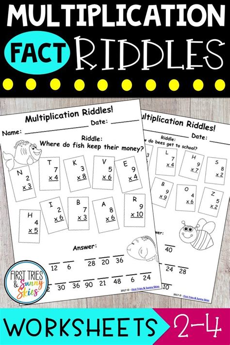Multiplication Riddles Fun Printable Worksheets By Yvi Tpt