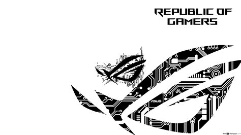 Download Asus Rog Republic Of Gamers Hi Tech Black Logo Hd By