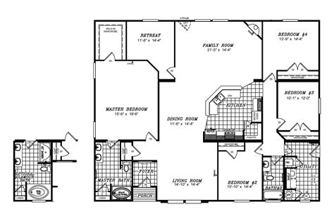 Manufactured Home Floor Plan Clayton Triple Wide Kaf Mobile Homes 5666