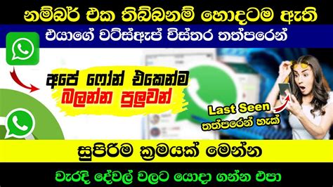 Best Useful Whatsapp Secret Trick Sinhala Last Seen Anjana Academy