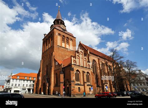 St Marys Parish Church Brick Gothic Architecture Güstrow Stock