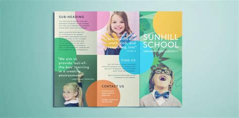 Colorful School Brochure Tri Fold Template Download Free
