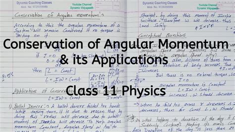 Conservation Of Angular Momentum Applications Chapter 7 System Of