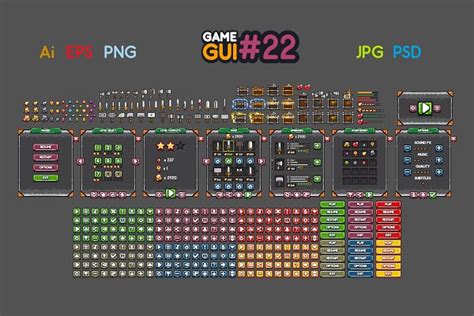 Game Gui 16 Pre Designed Photoshop Graphics ~ Creative Market