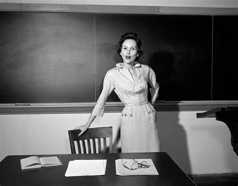 1950s School Teacher Standing In Front Photograph By Vintage Images