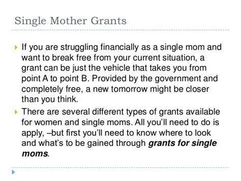 Grants For Single Mothers