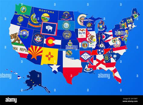 Usa Map With State Flags