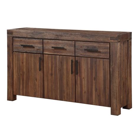 Modus Furniture Meadow Solid Wood Sideboard In Brick Brown Homesquare