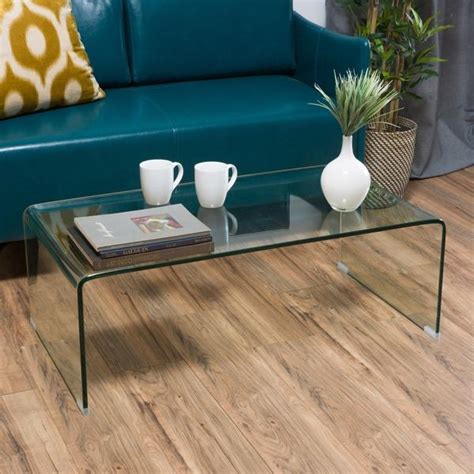 Glass Waterfall Rectangle Coffee Table This modern rectangular coffee table includes four.