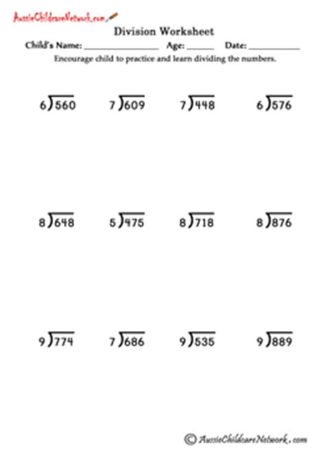 Just type two numbers and hit 'calculate'. Long Division Worksheets (with and without Remainders ...